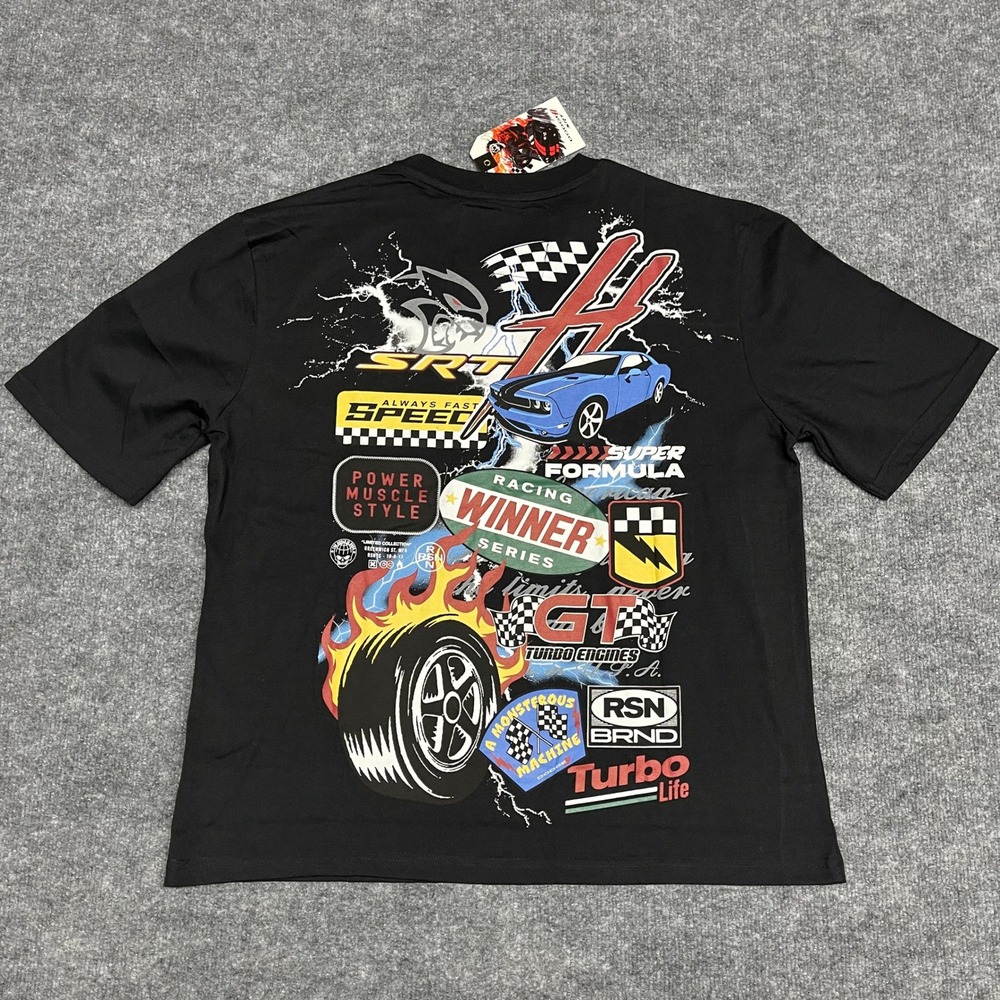 Dodge x Reason Shirt Men XL Black Challenger SRT Hellcat Limited Edition 2 Sided